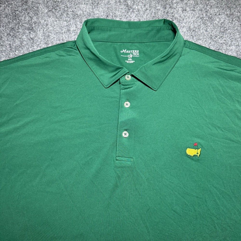 Masters Tech Polo Shirt Men 3XL Green Classic Augusta National Golf Performance